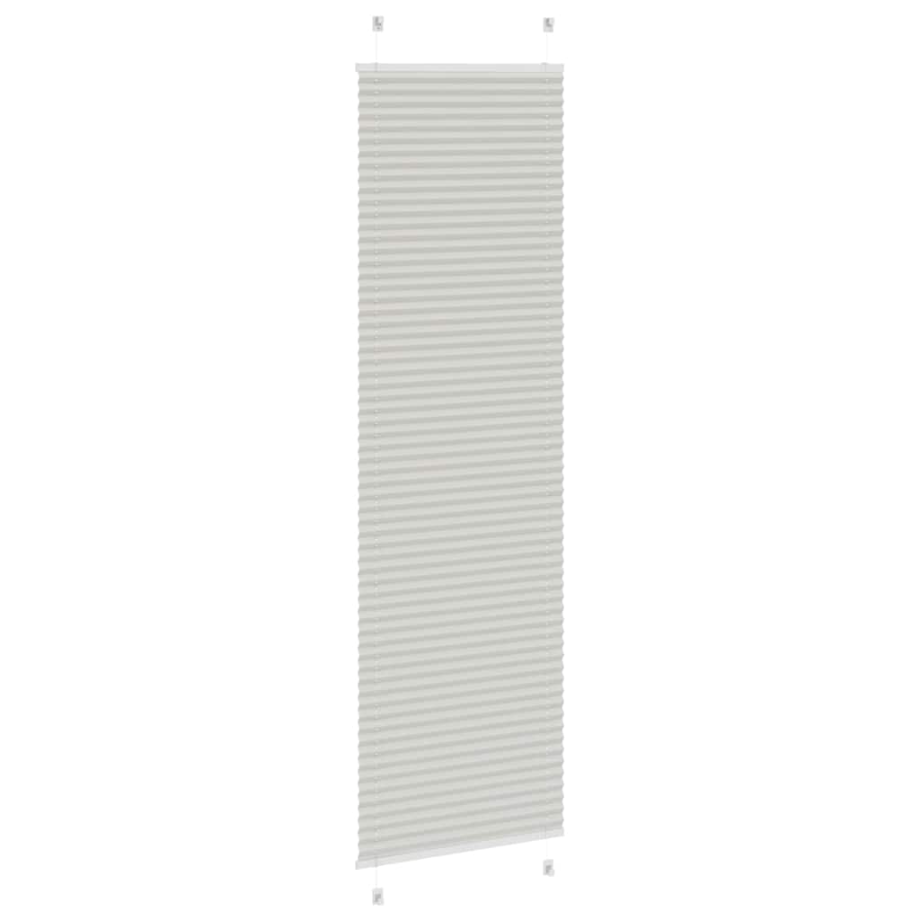 Cinzento luz plissada cega 55x200 cm largura tecido 54,4 cm