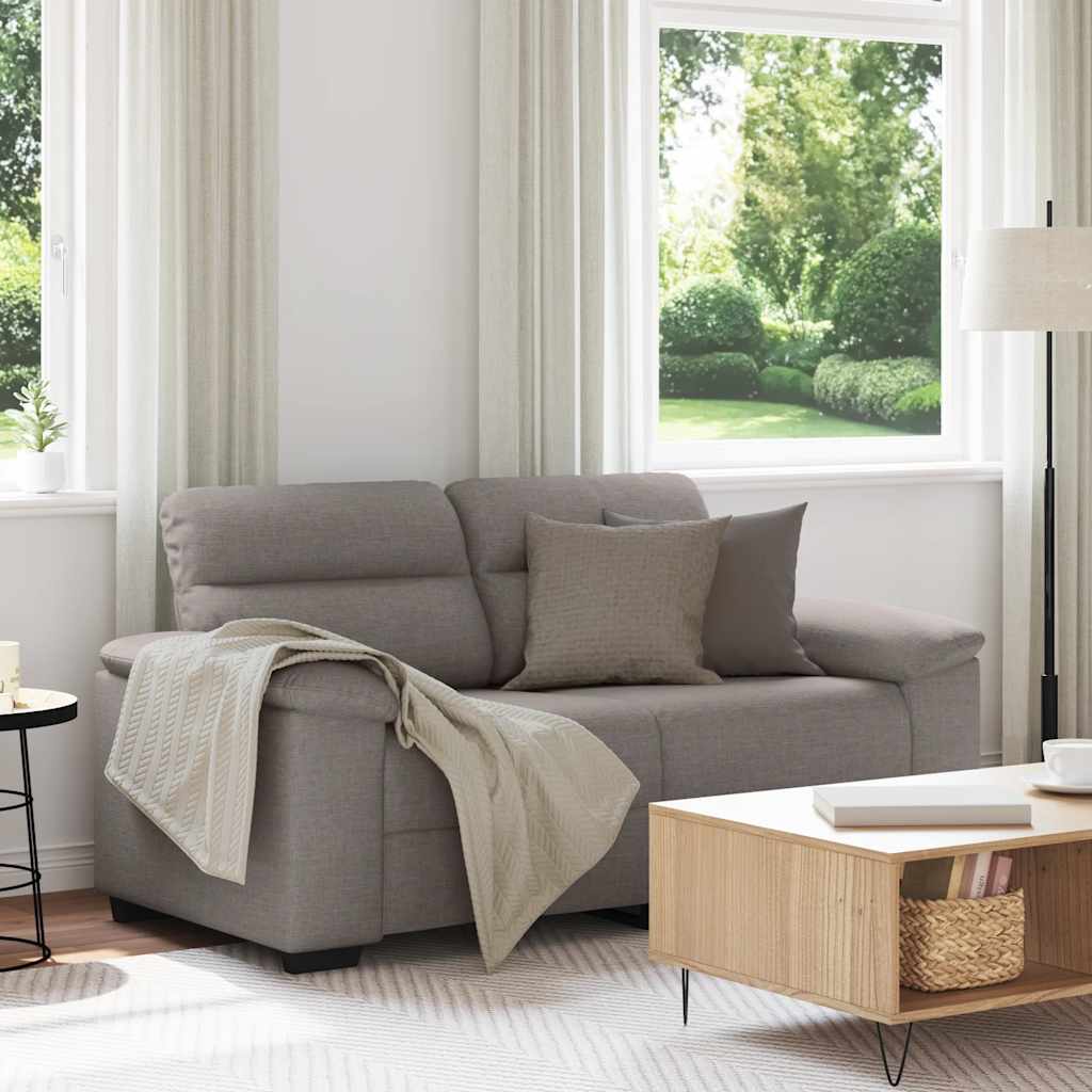 Sofá de 2 lugares tecido 160x81x84 cm cinzento-acastanhado