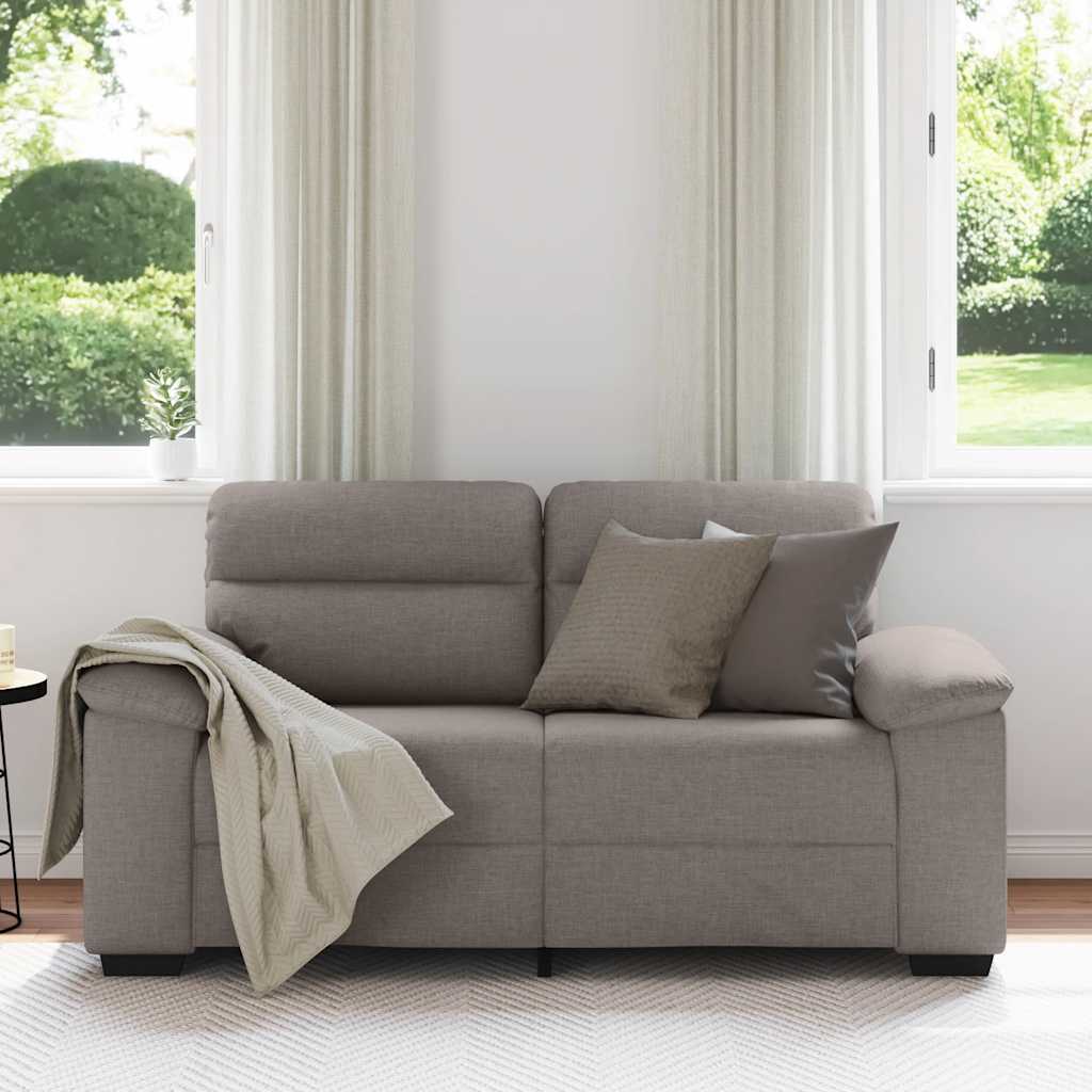 Sofá de 2 lugares tecido 160x81x84 cm cinzento-acastanhado