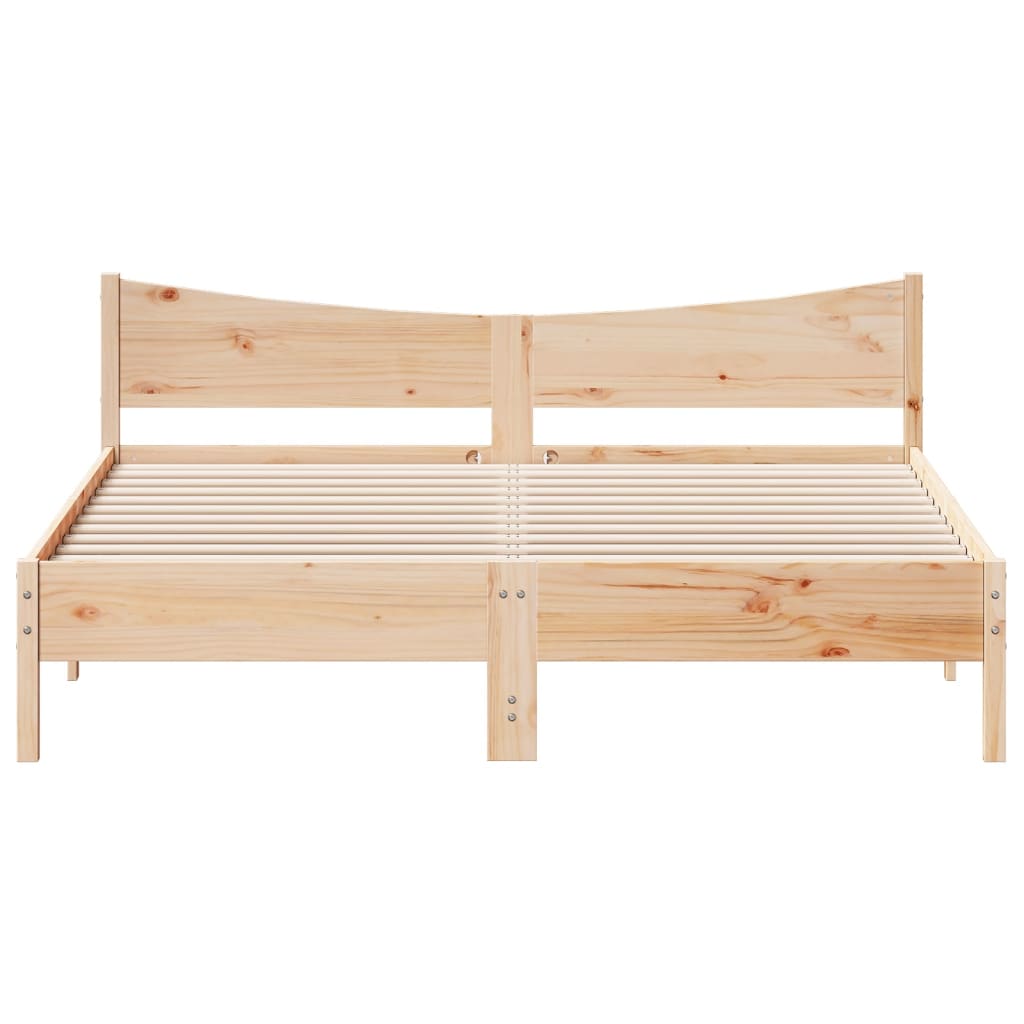 Cama sem colchão 200x200 cm madeira de pinho maciça
