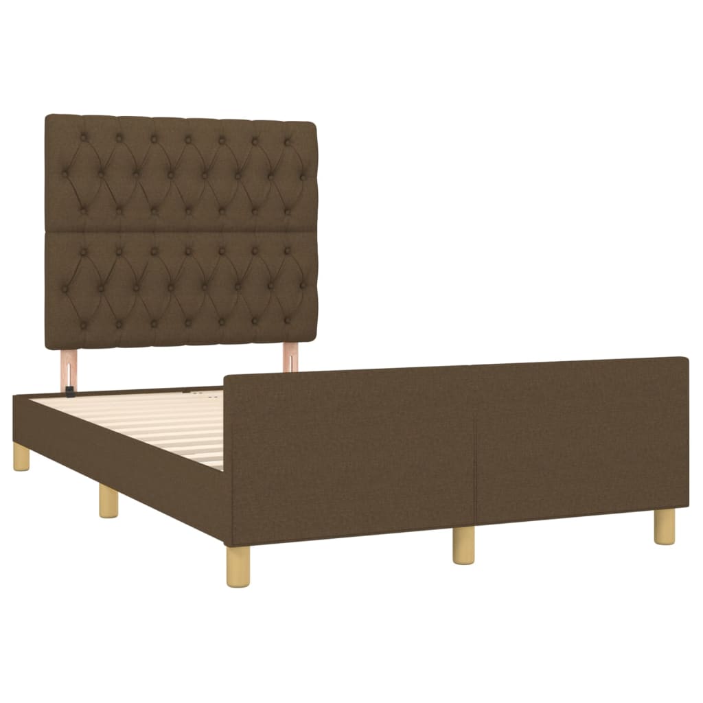 Estrutura de cama sem colchão 120x190cm castanho escuro