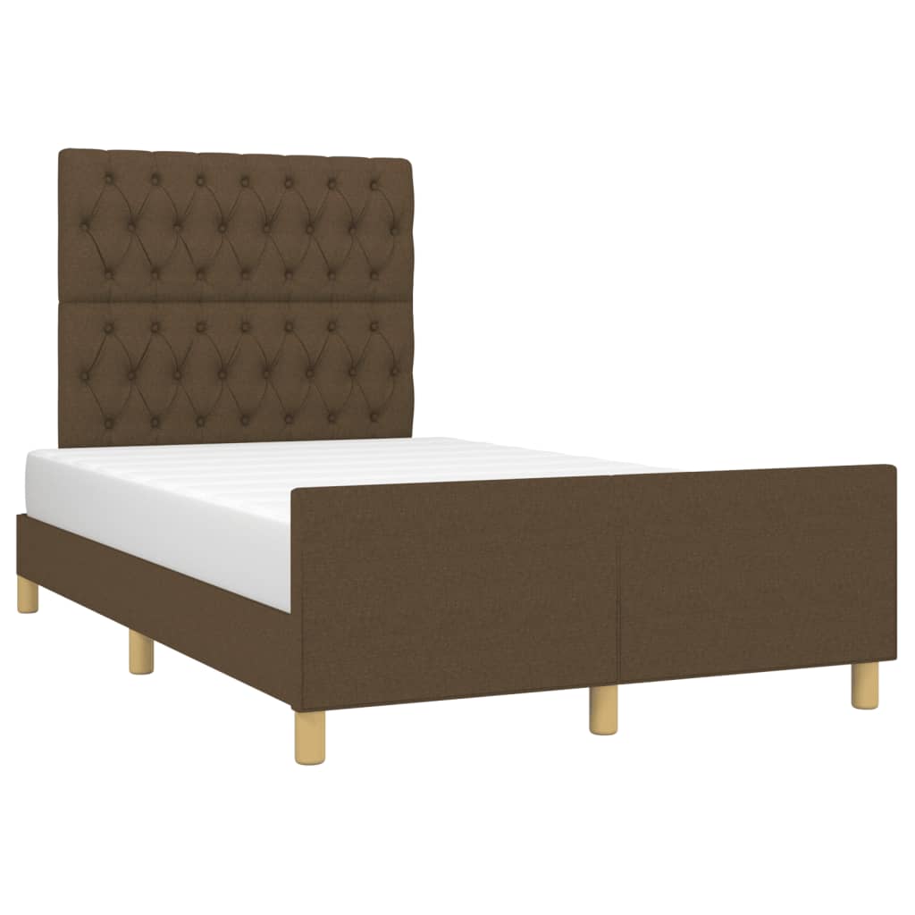 Estrutura de cama sem colchão 120x190cm castanho escuro