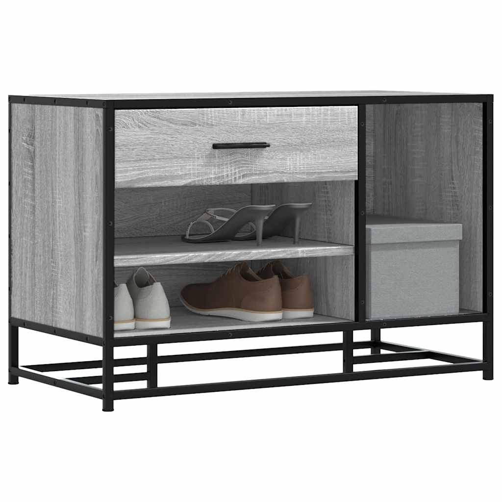 Banco para calçado sonoma 80x40x53,5 cm madeira metal cinzento