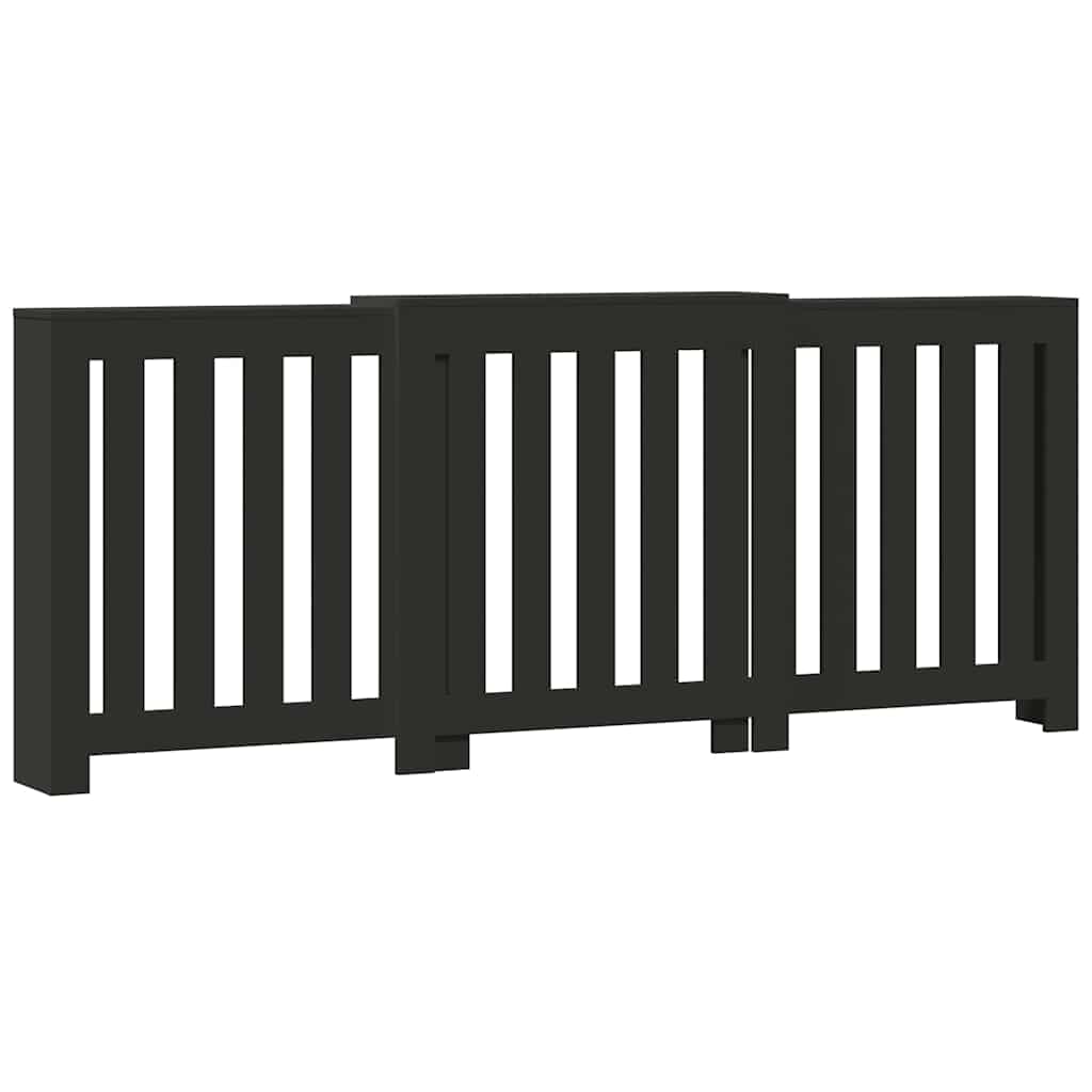 Cobertura de radiador 205x21,5x83,5 cm derivados madeira preto