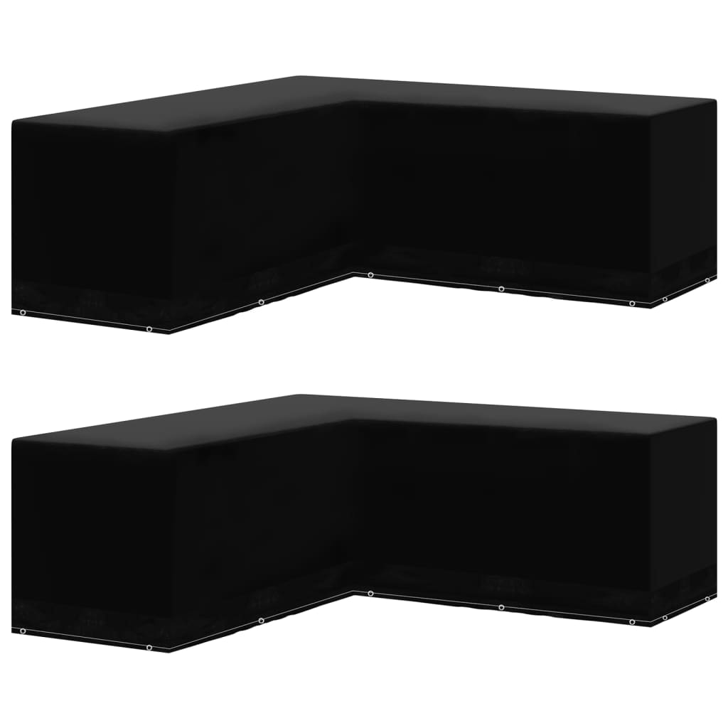 Capas móveis de jardim forma de l 2 pcs 12 ilhós 250x250x90 cm