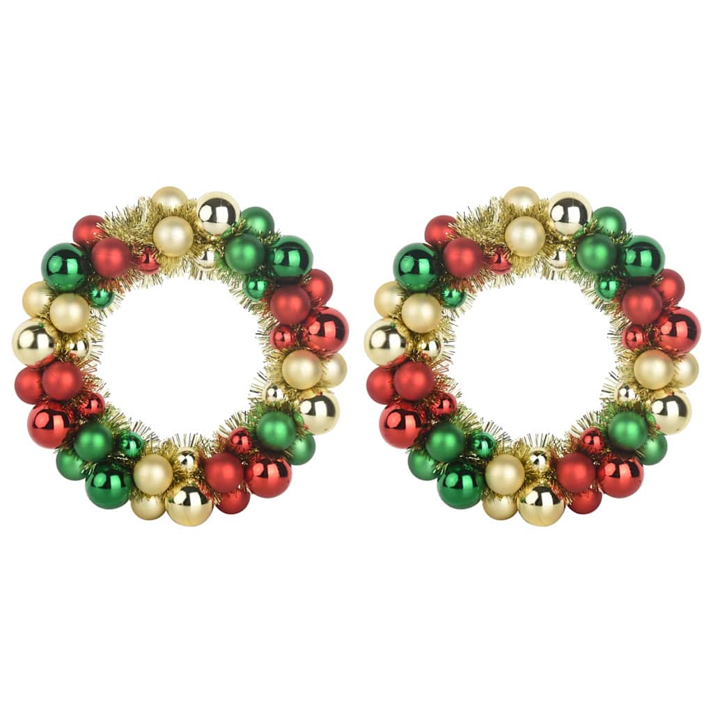 Guirlandas de bolas de natal 2 unid. multicolor 33 x 33 x 7 cm
