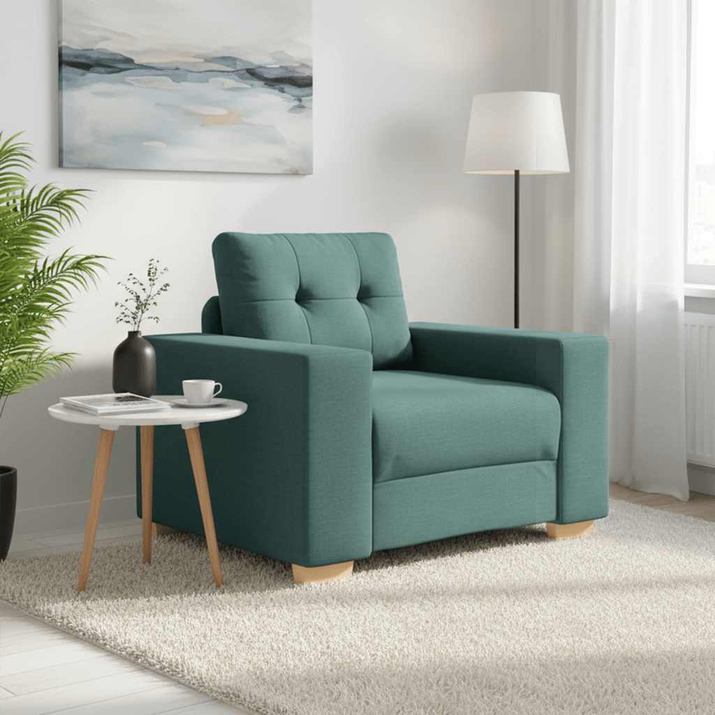 Poltrona verde escuro 100x78x80 cm em tecido
