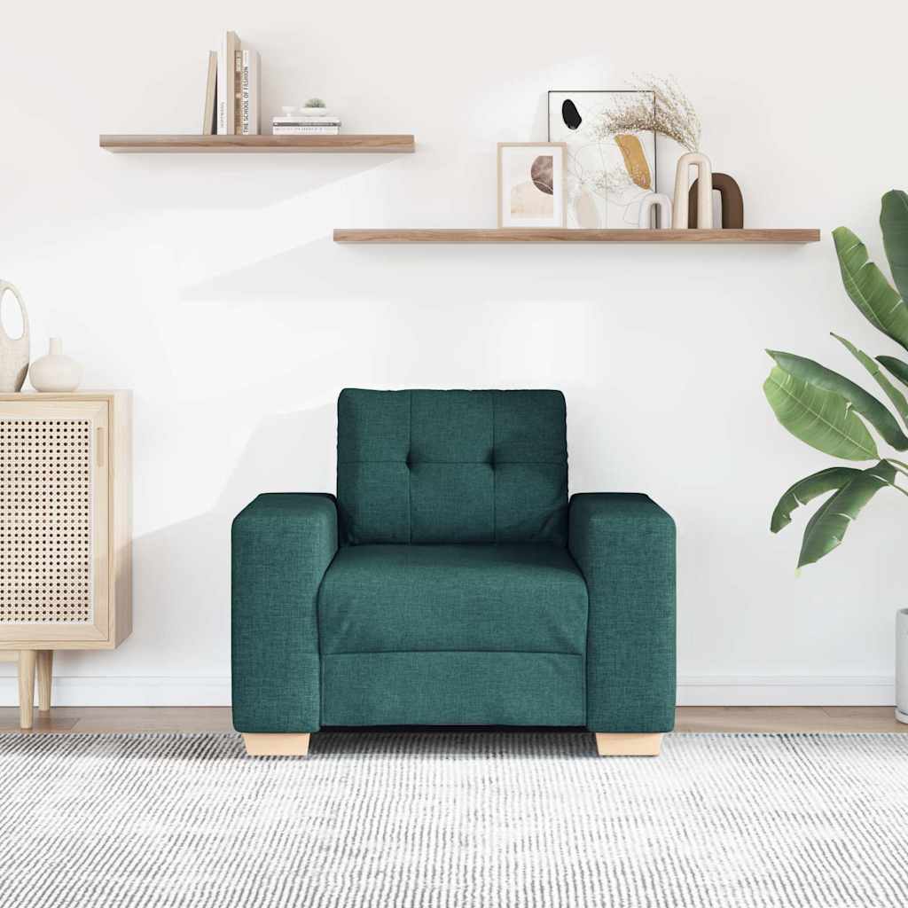 Poltrona verde escuro 100x78x80 cm em tecido