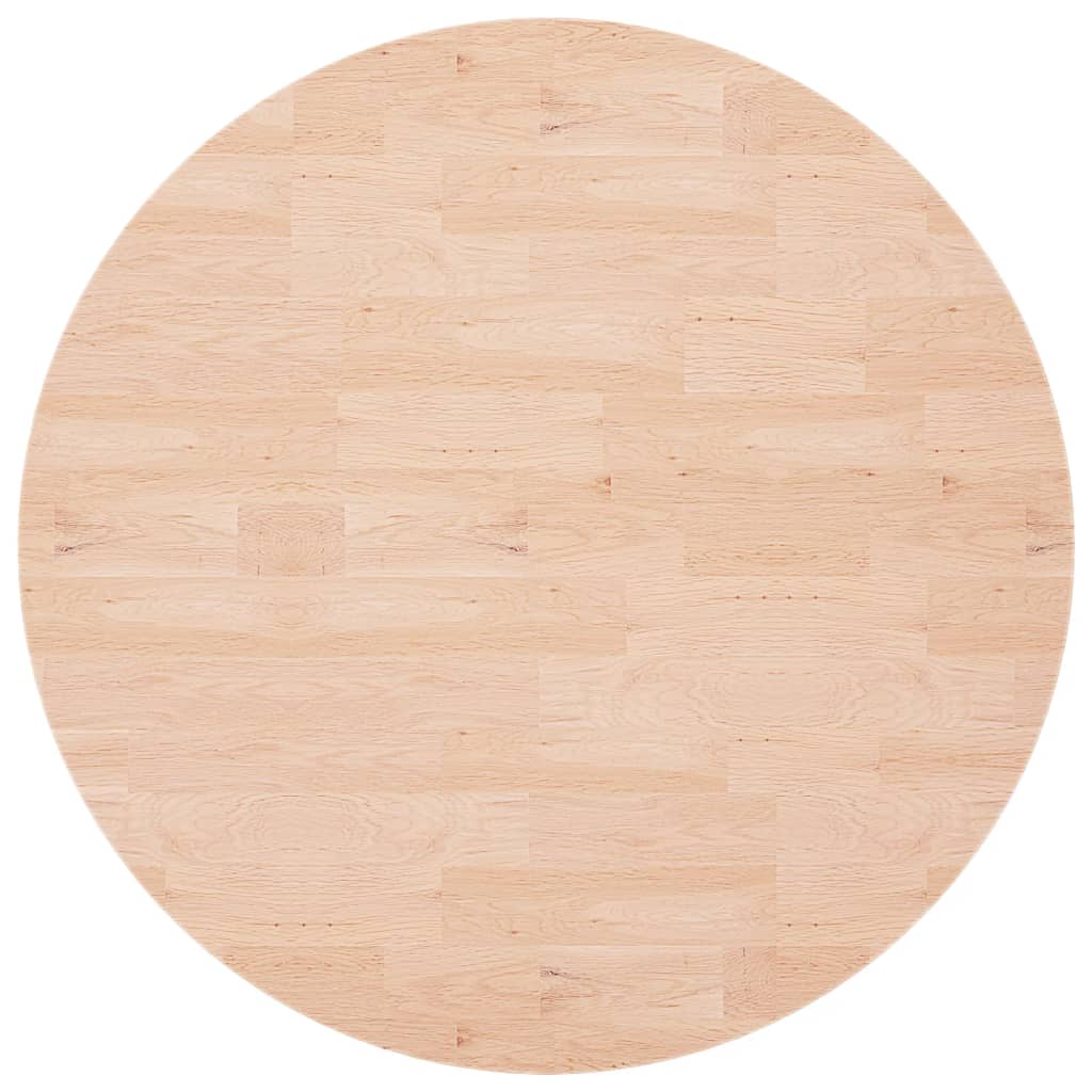 Tampo de mesa redondo ø90x1,5cm carvalho maciço não tratado