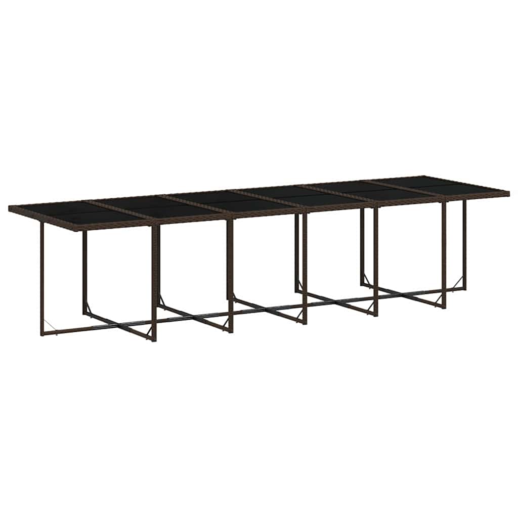 17 Pcs conjunto jantar p/ jardim c/ almofadões vime PE castanho