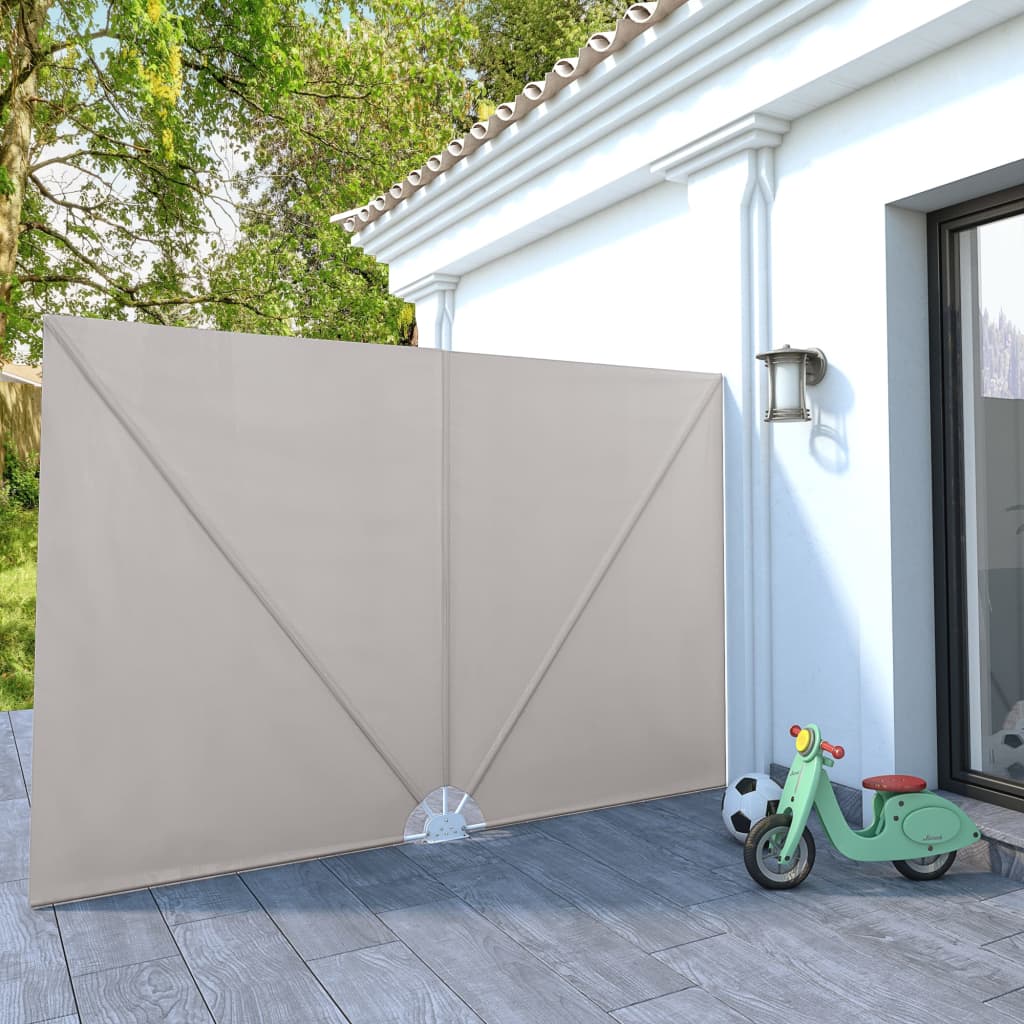 Toldo lateral dobrável para terraço 300x200 cm creme