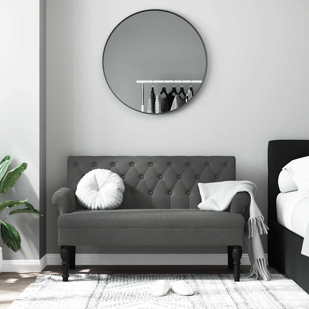 Banco com encosto cinza escuro 120x62x75,5 cm tecido