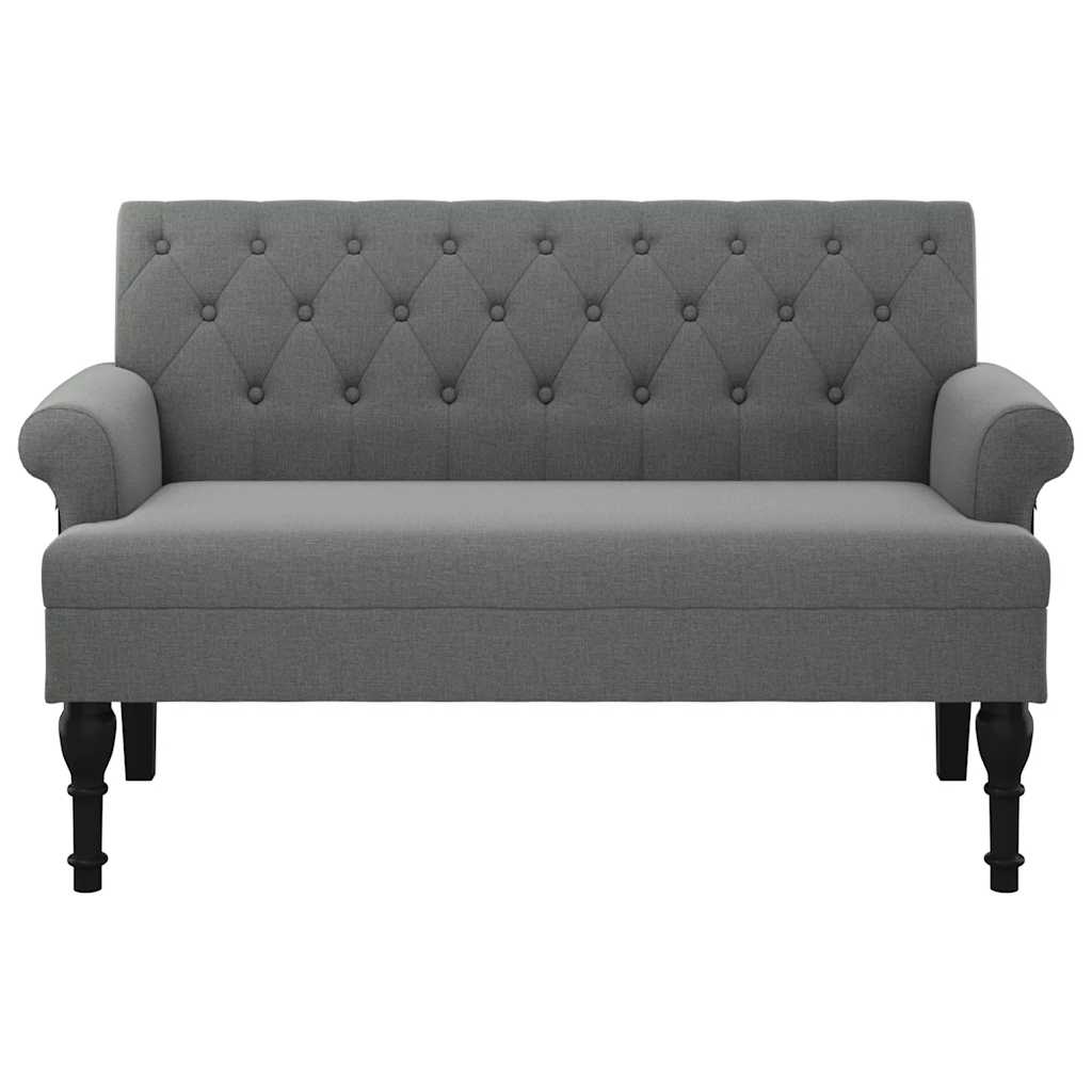 Banco com encosto cinza escuro 120x62x75,5 cm tecido