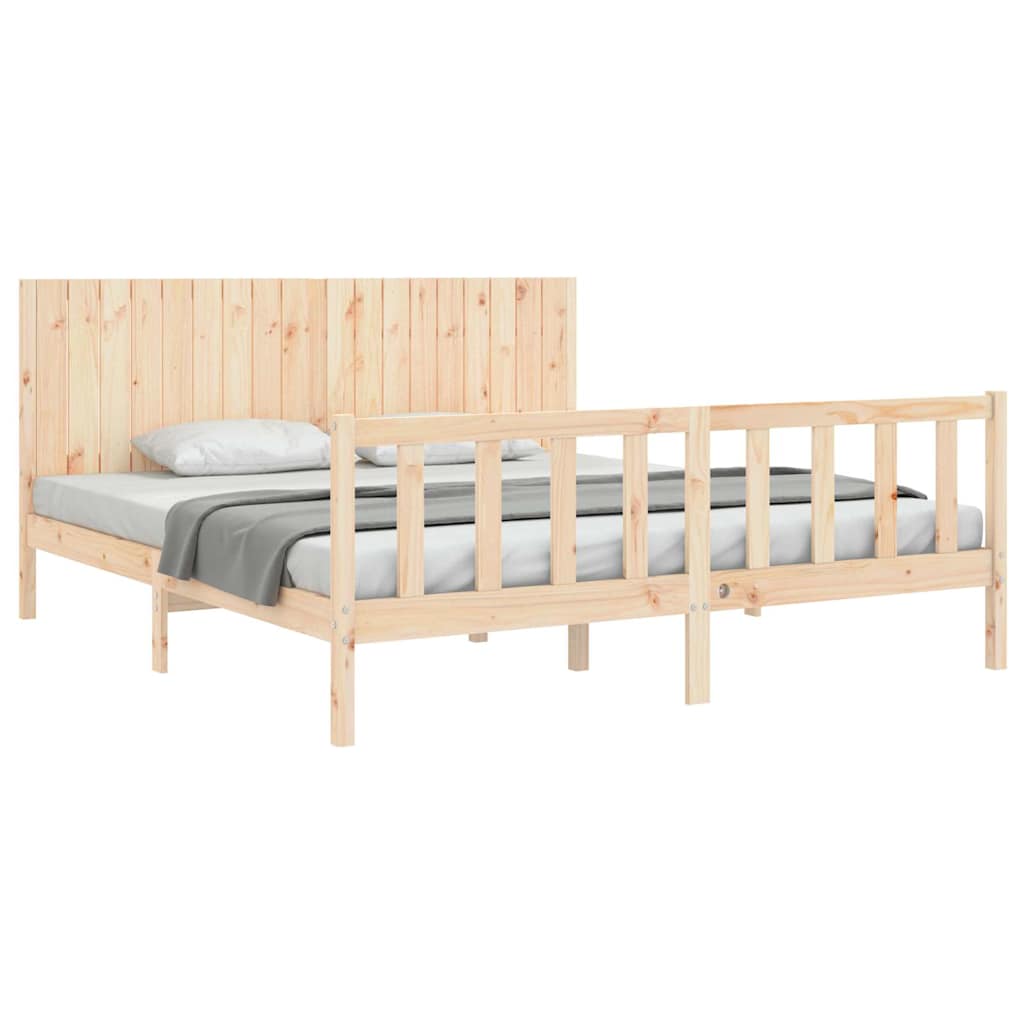 Estrutura de cama super king size com cabeceira madeira maciça