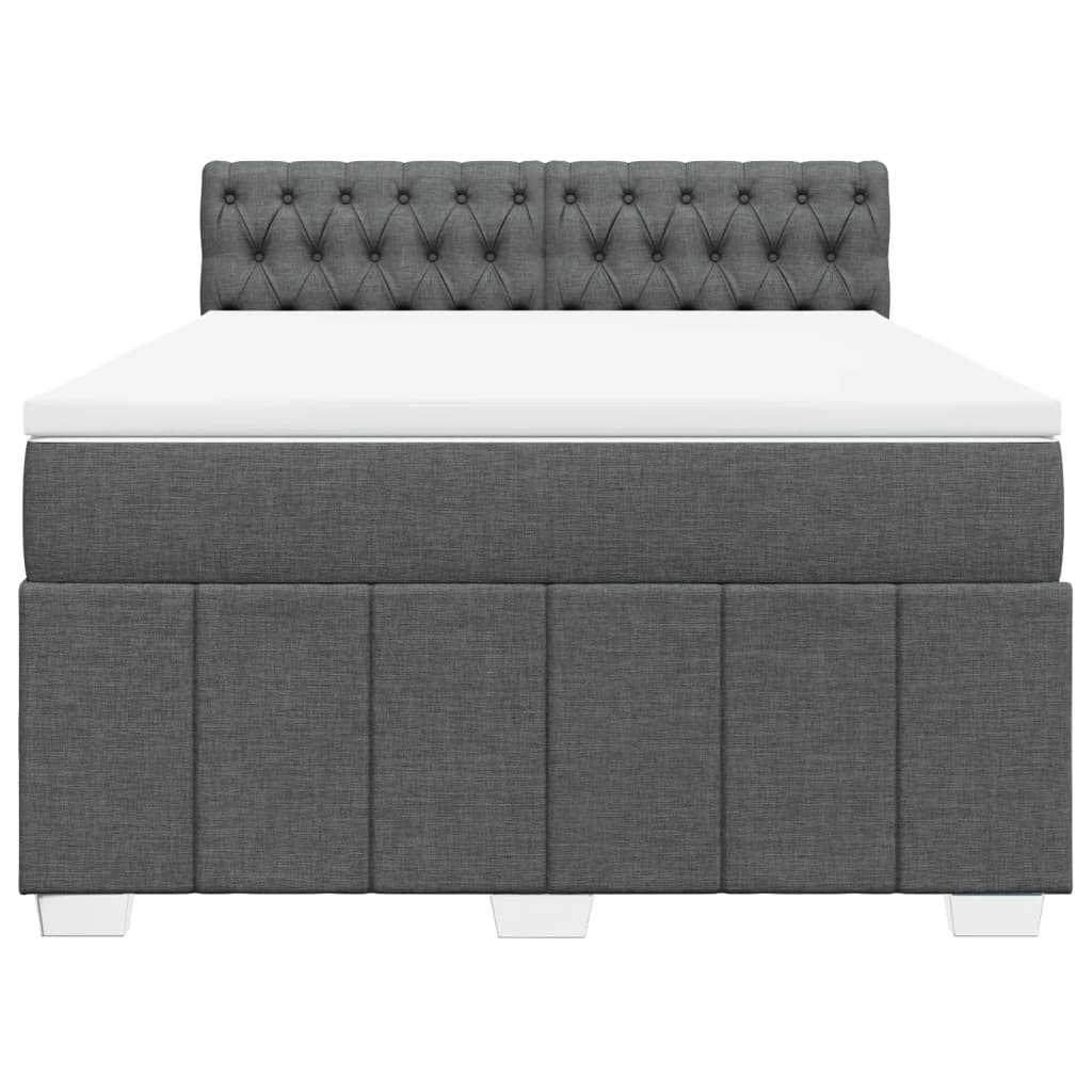 Cama com molas/colchão 160x200 cm tecido cinzento-escuro
