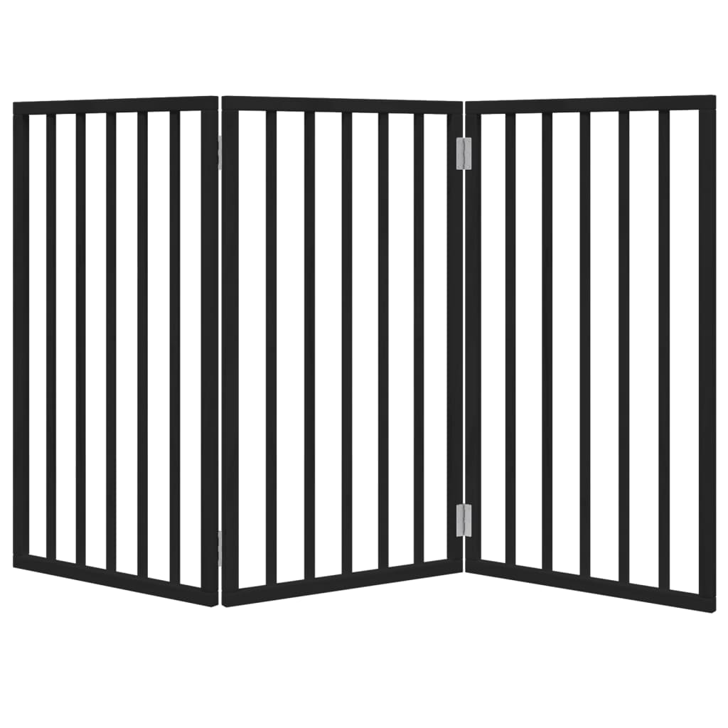 Portão para cães dobrável 3 painéis 150 cm álamo preto