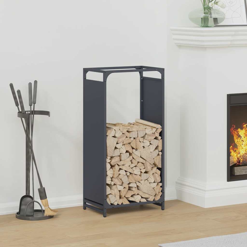 Suporte para lenha 44x28x90 cm aço laminado a frio antracite