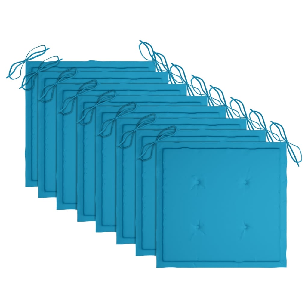 Cadeiras de jantar p/ jardim 8 pcs c/ almofadões acácia maciça