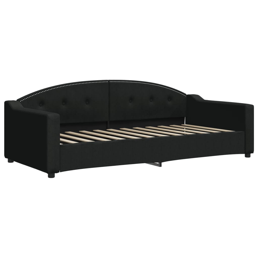 Sofá-cama com colchão 90x200 cm tecido preto