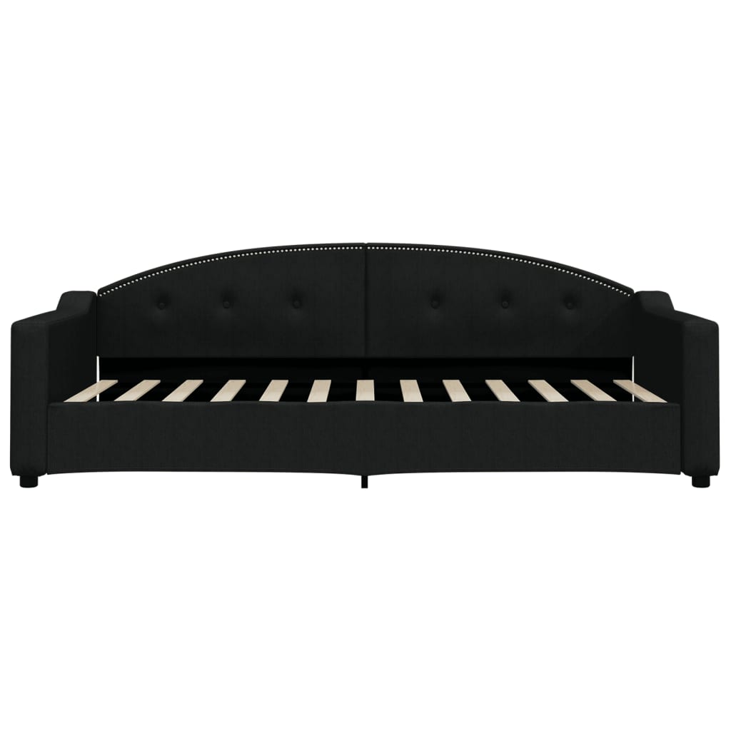 Sofá-cama com colchão 90x200 cm tecido preto