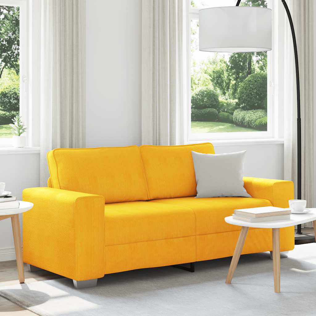 Sofá-luvas 180x77x82 cm tecido corduroy amarelo-claro
