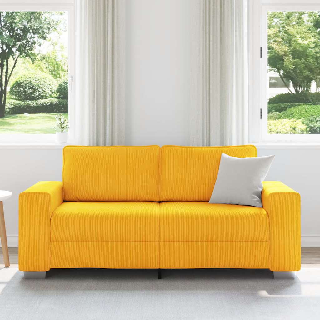 Sofá-luvas 180x77x82 cm tecido corduroy amarelo-claro