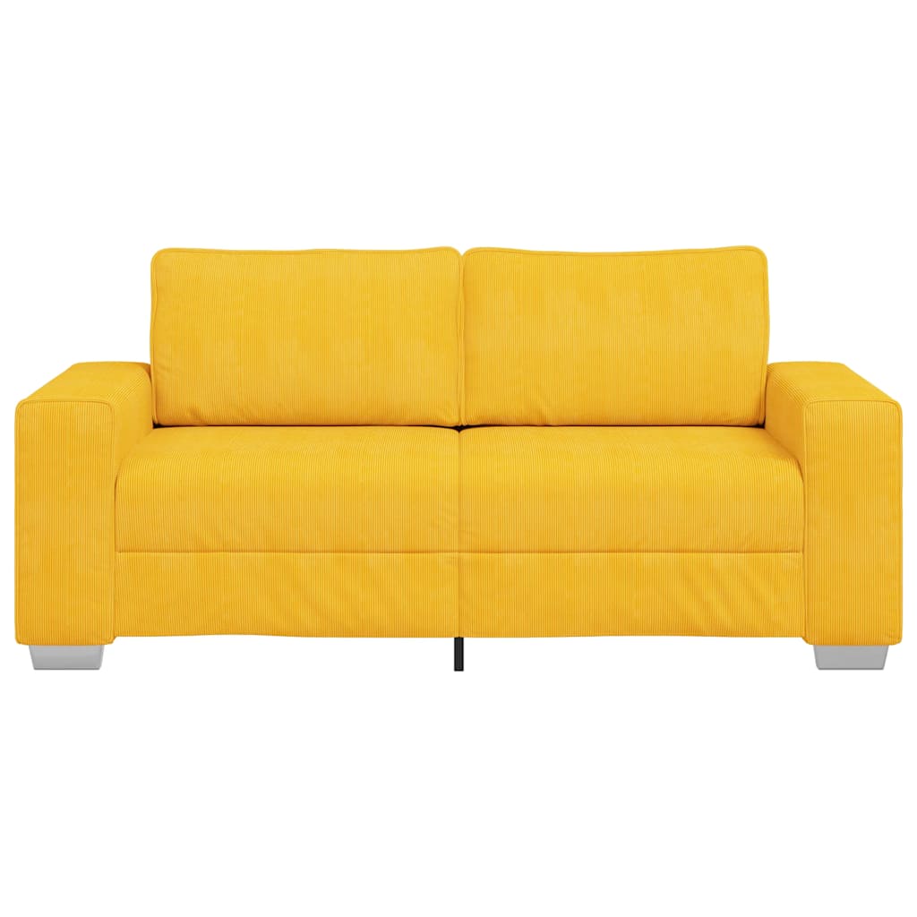 Sofá-luvas 180x77x82 cm tecido corduroy amarelo-claro