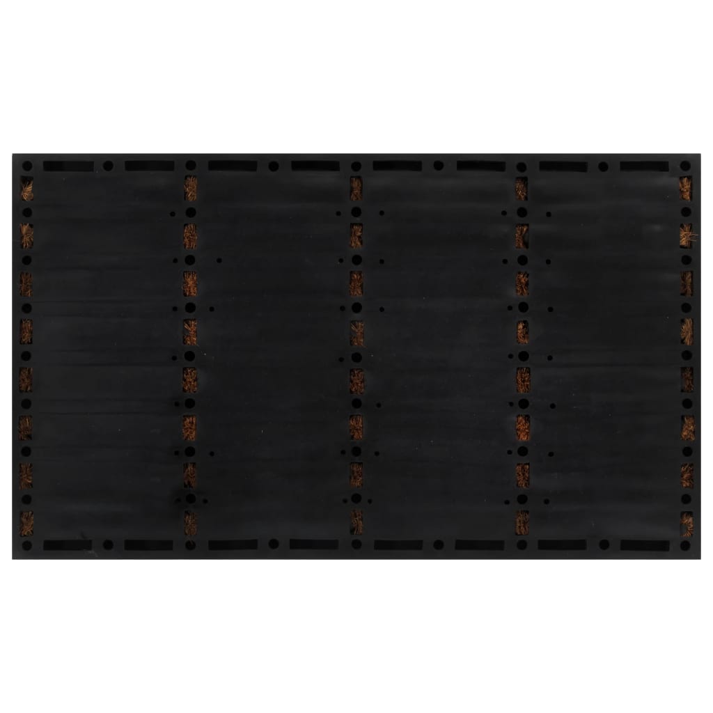 Tapete de porta retangular 45x75 cm borracha e fibra de coco