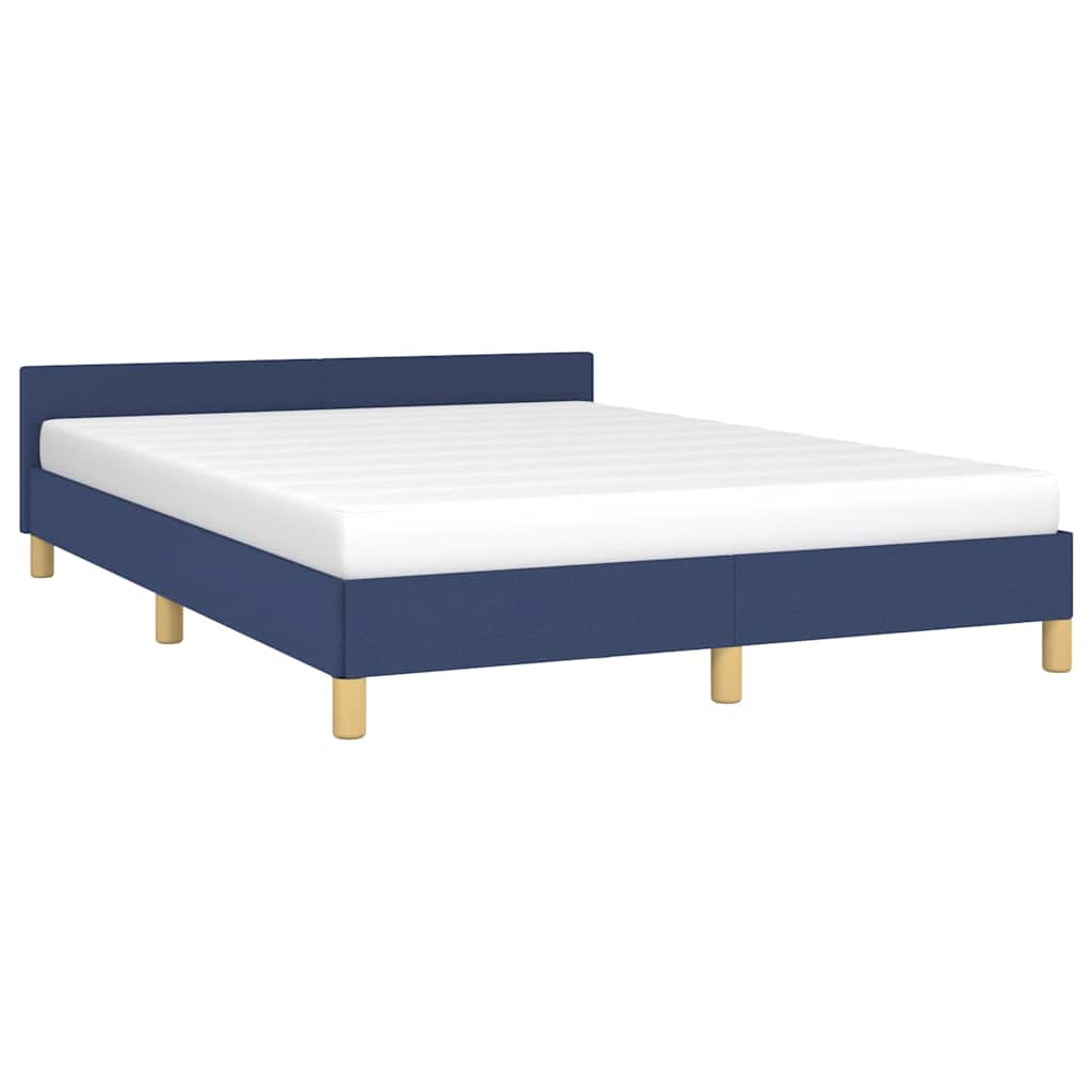 Estrutura cama c/ cabeceira sem colchão 140x200 cm tecido azul