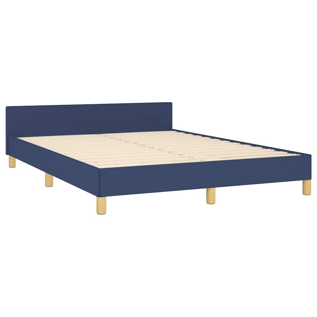 Estrutura cama c/ cabeceira sem colchão 140x200 cm tecido azul