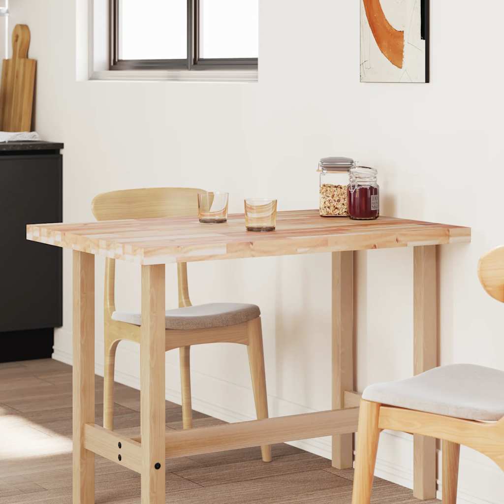 Tampo de mesa retangular 100x70x4 cm madeira de acácia maciça
