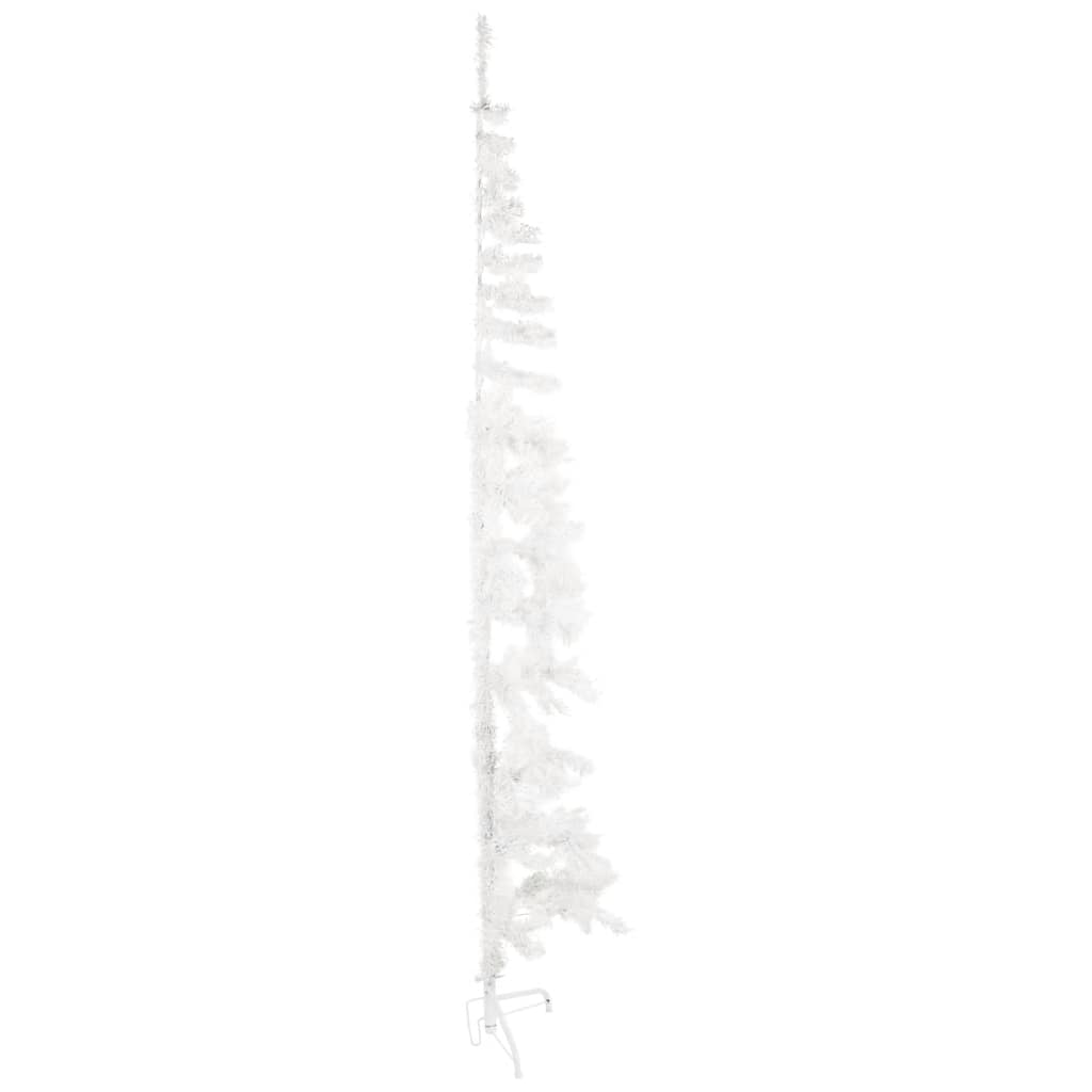 Meia árvore de natal fina com suporte 240 cm branco