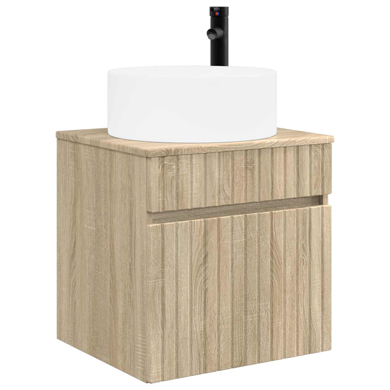 Vanidade de pia de parede carvalho sonoma 49 x 44,5 x 65,5 cm