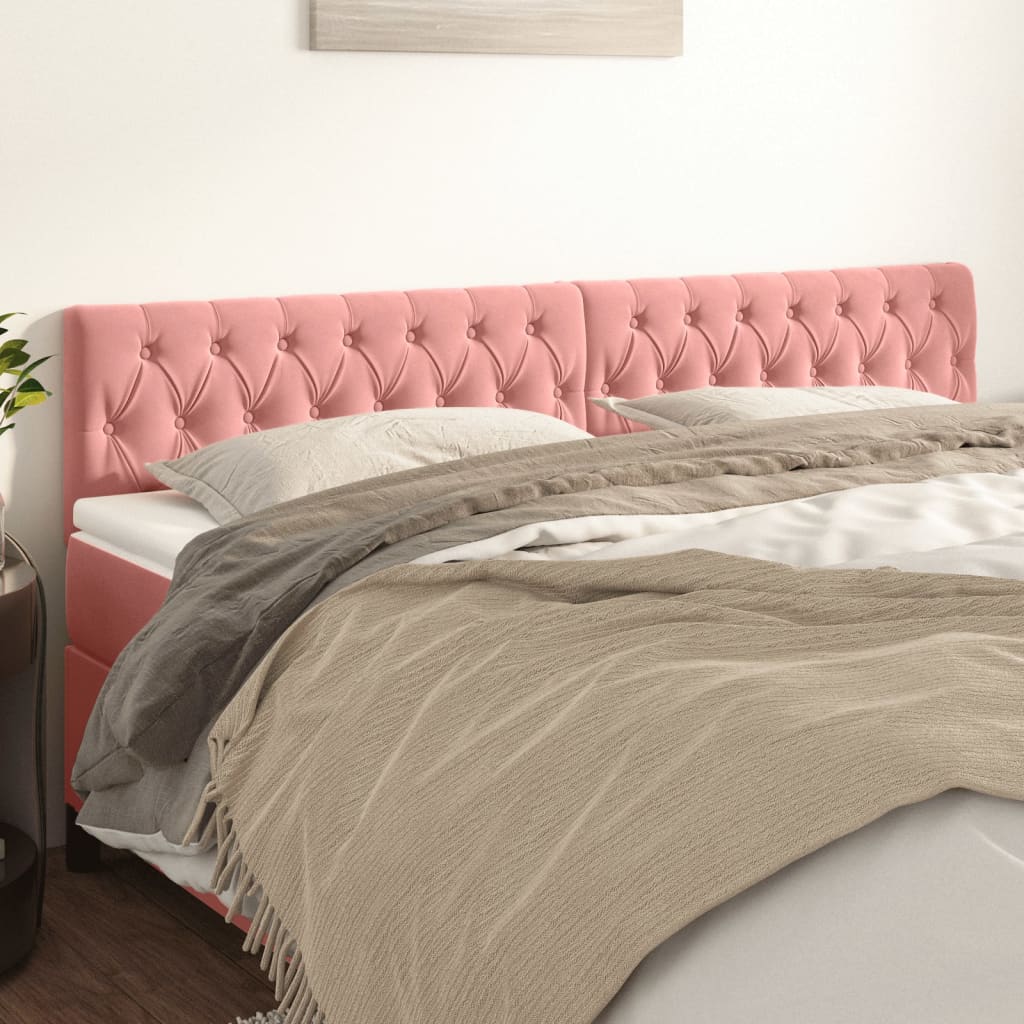 Cabeceiras rosa 200x7x78/88 cm veludo