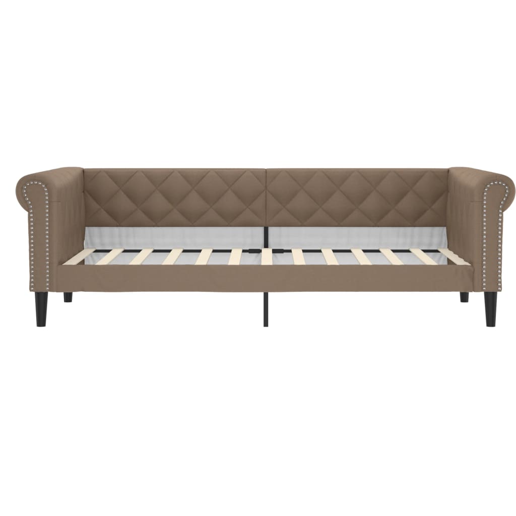 Sofá-cama 100x200 cm couro artificial cappuccino