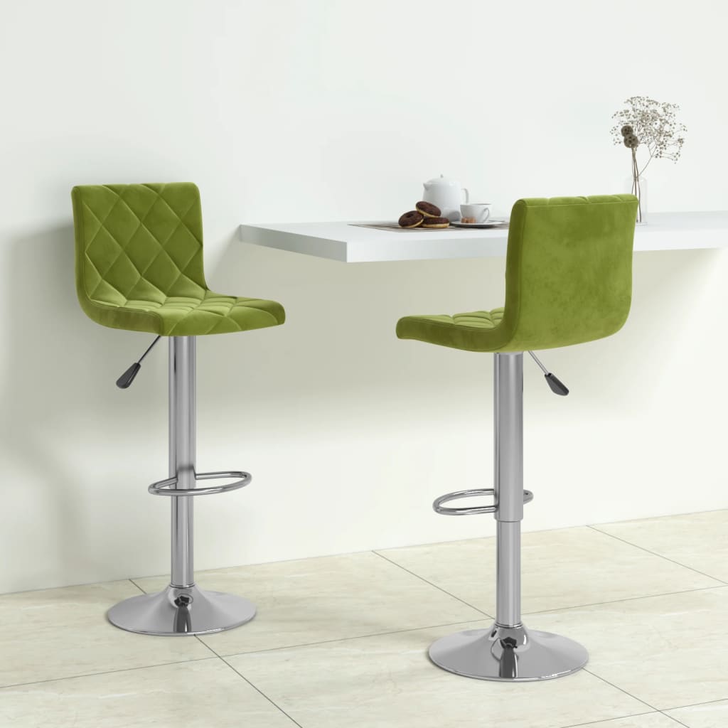 Bancos de bar 2 pcs veludo verde-claro