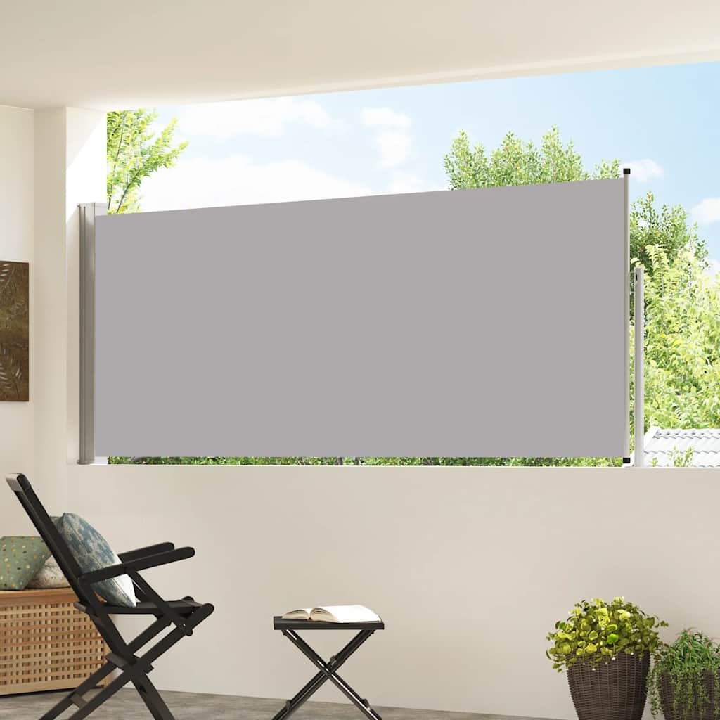 Toldo lateral retrátil 120x300 cm cinzento