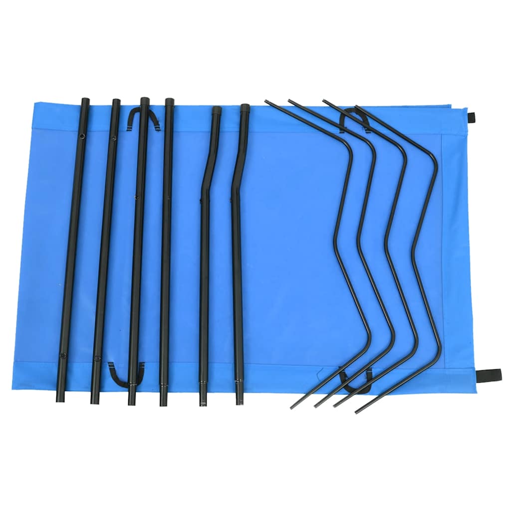 Cama de campismo 180x60x19 cm tecido oxford e aço azul