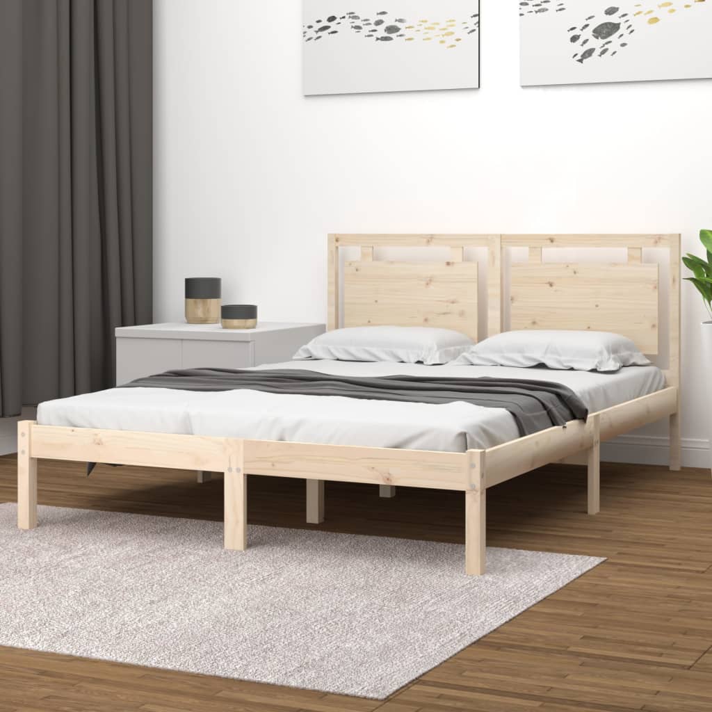 Estrutura de cama pequena casal 120x190 cm pinho maciço