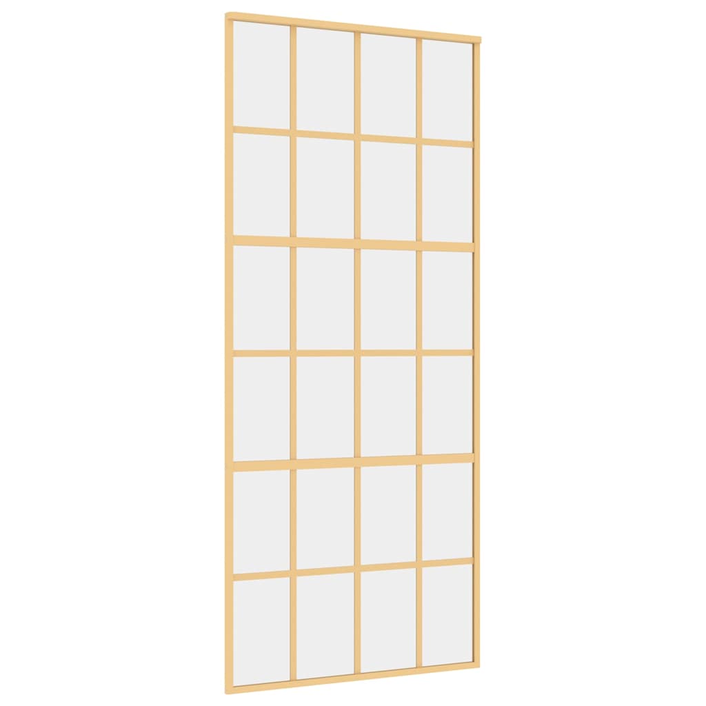 Porta deslizante 90x205 cm vidro esg/alumínio dourado