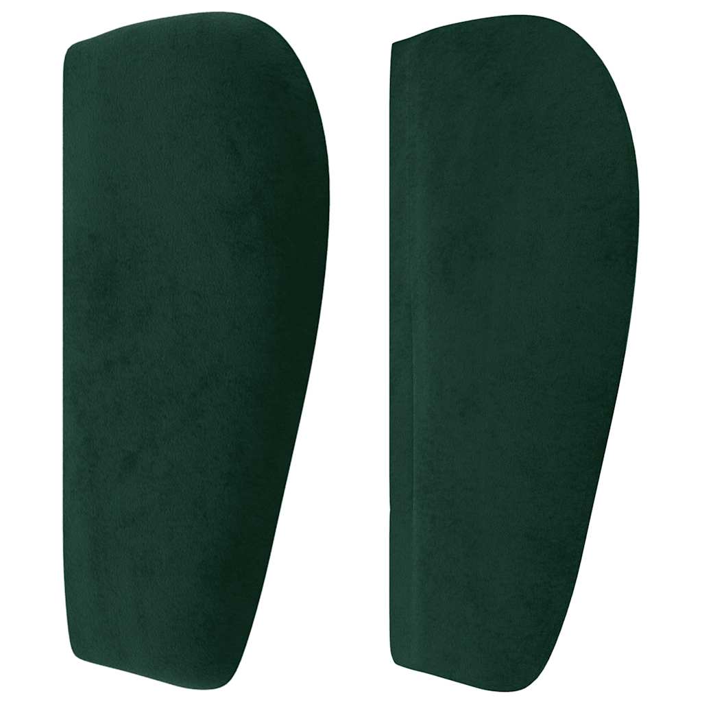 Cabeceira de cama c/ abas veludo 83x23x78/88cm verde-escuro
