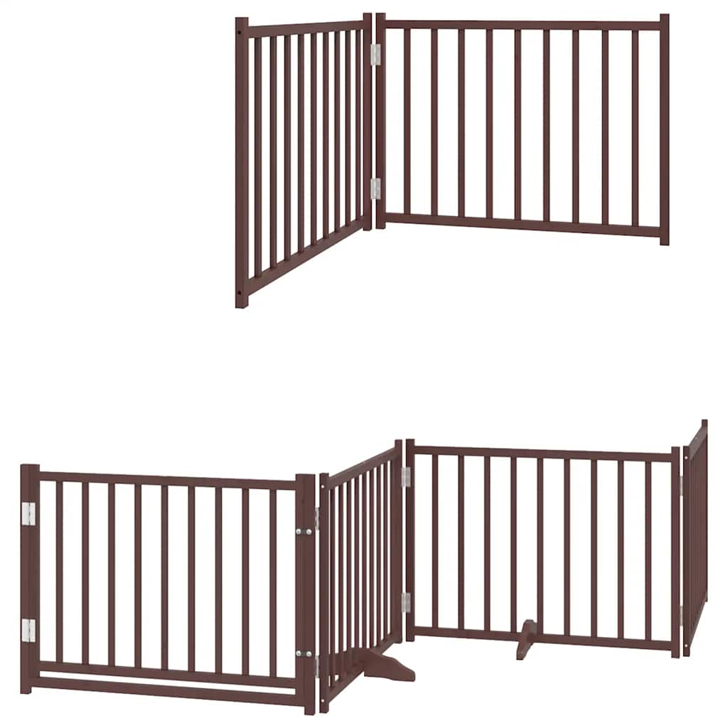 Portão cães c/ porta dobrável 10 painéis 800 cm álamo castanho