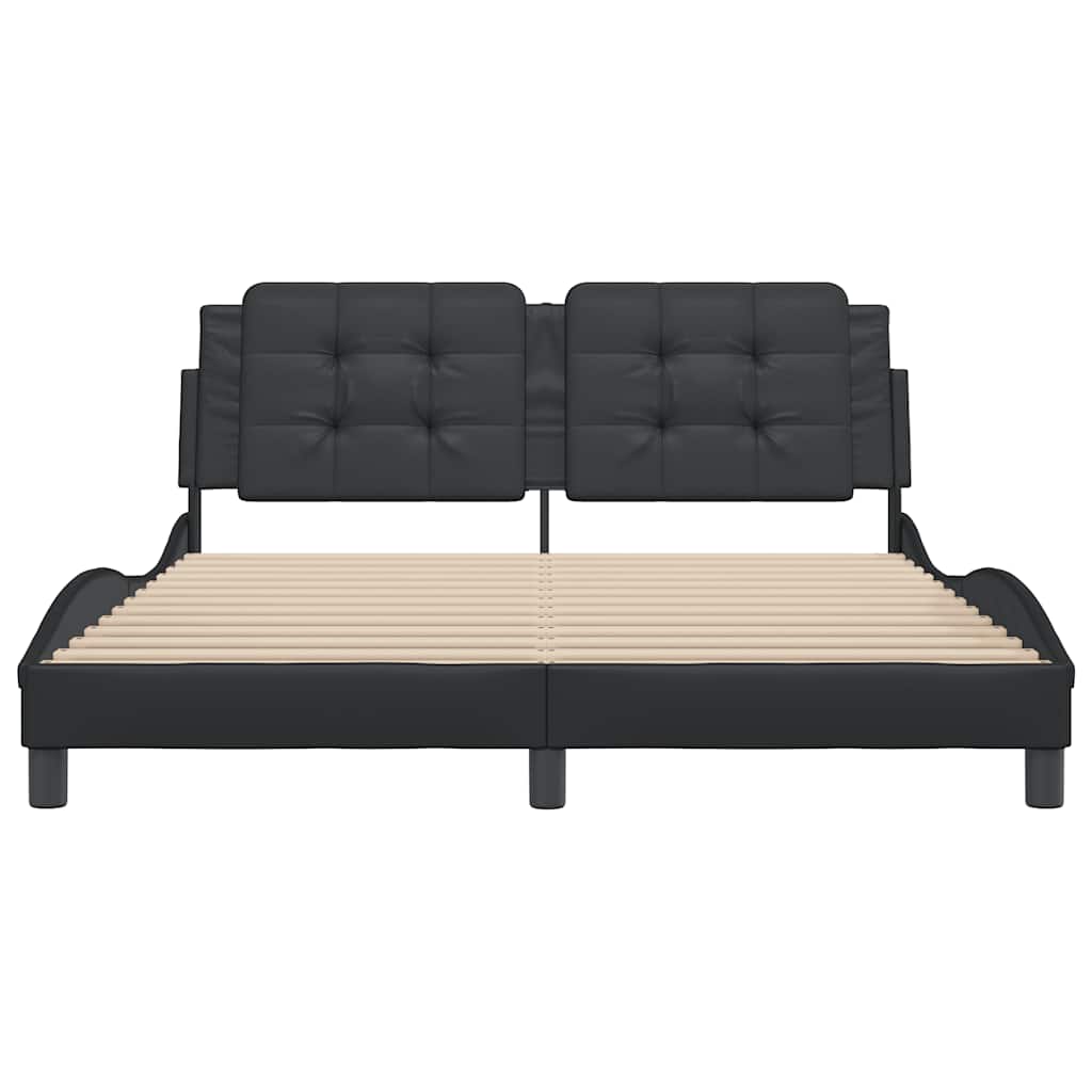 Estrutura de cama sem colchão zadar 160x200 cm couro artificial preto