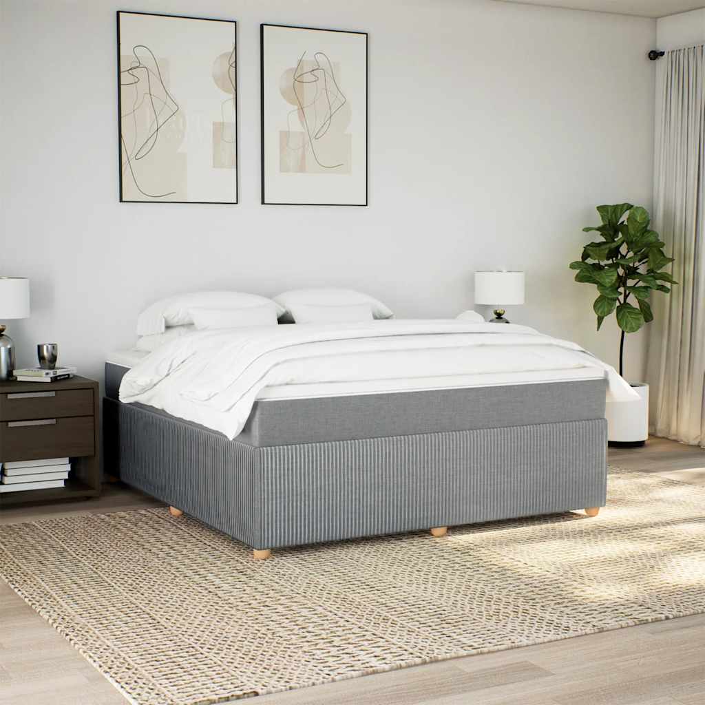 Cama com molas/colchão 180x200 cm tecido cinzento-claro