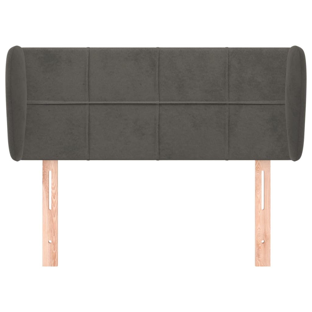 Cabeceira de cama c/ abas veludo 83x23x78/88 cm cinzento-escuro