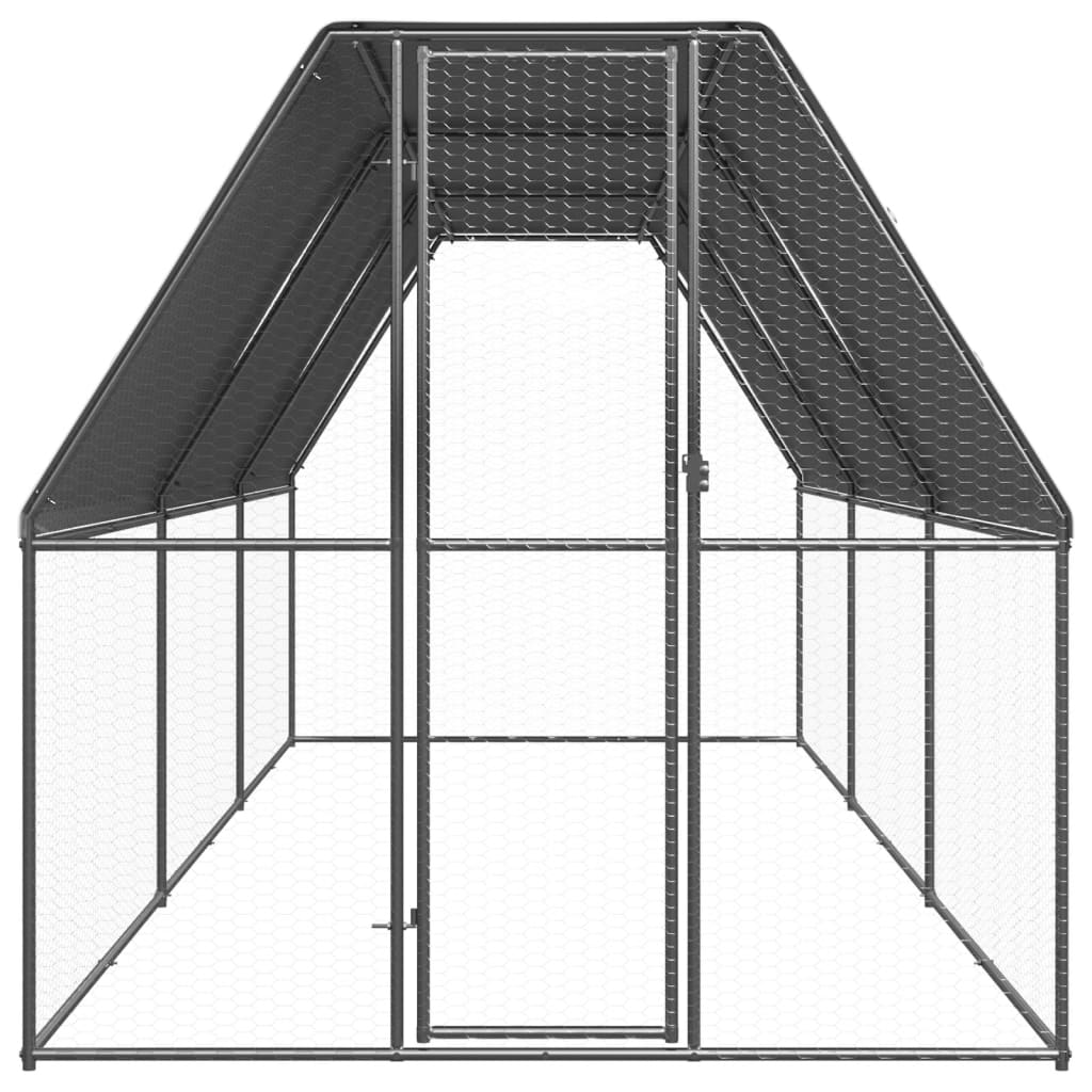 Galinheiro de exterior 2x6x2 m aço galvanizado