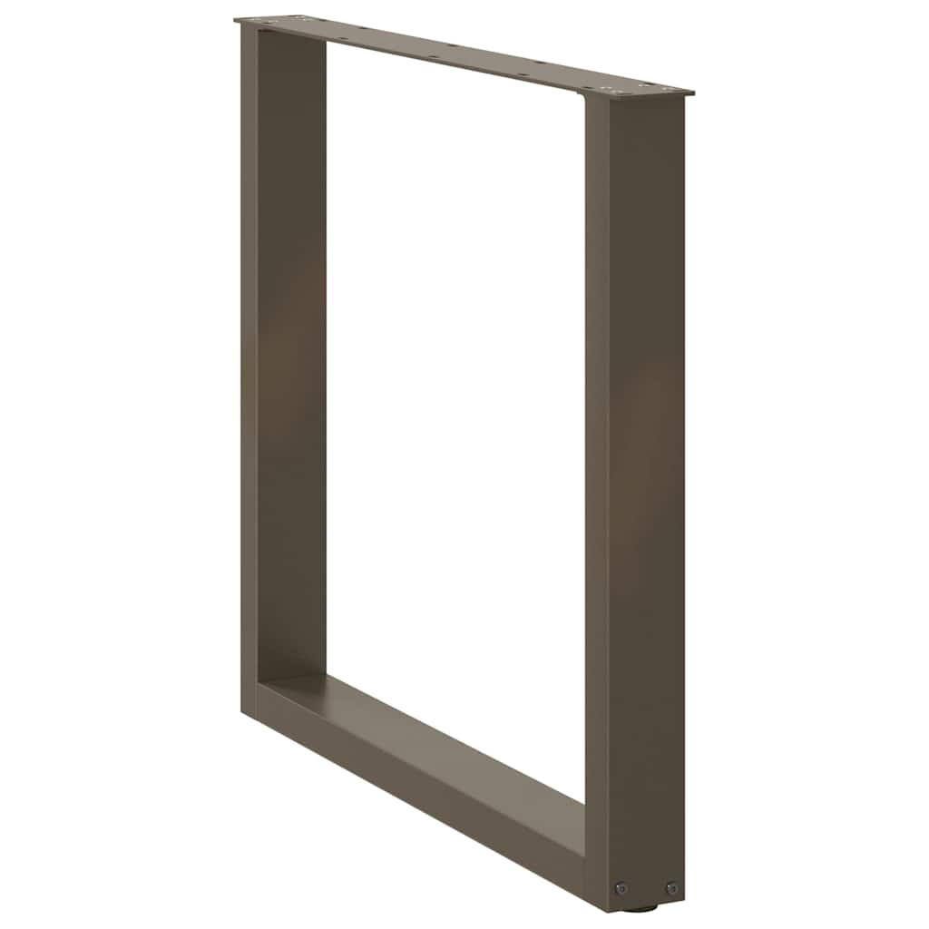 Pés para mesa de jantar em formato de u, 3 peças, aço natural, 90x(72-73) cm, aço