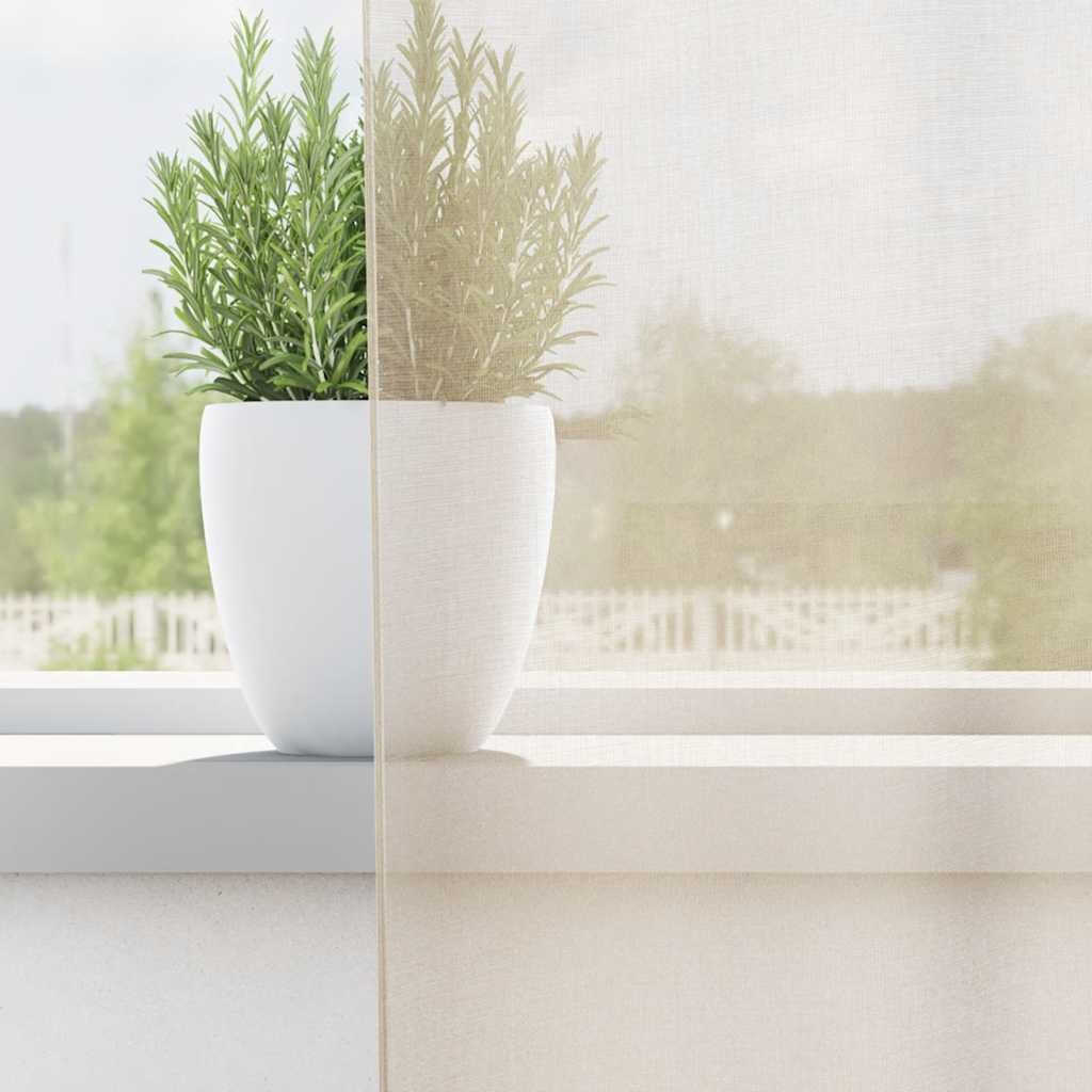 Cortinas de voile com ilhós 2 pcs creme 140x300 cm