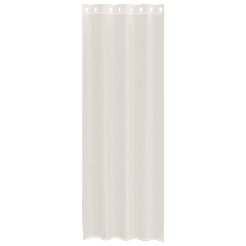 Cortinas de voile com ilhós 2 pcs creme 140x300 cm