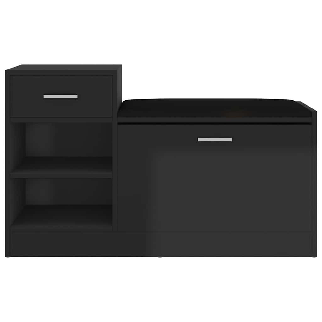Banco sapateira 94,5x31x57 cm derivados madeira preto brilhante